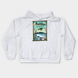 Antibes France travel poster Kids Hoodie